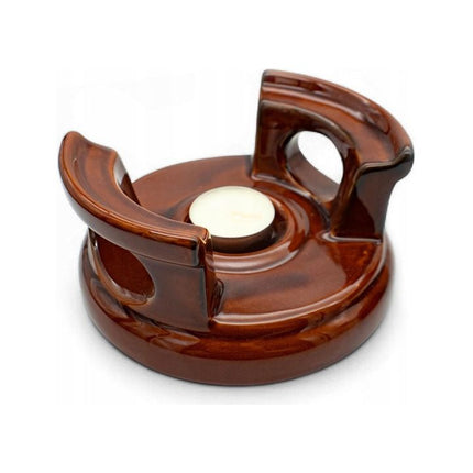 Bella Fiore Theepot met Warmer – 1L Porseleinen Theeset met 2 Mokken – Bruin – Luxe Cadeau voor Theeliefhebbers