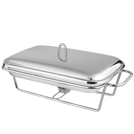 Altom Design Meteor Rechthoekige Buffetwarmer 3,0L - Chafing Dish / Warmhoudbak Roestvrijstalen Deksel en glazen schaal - RVS