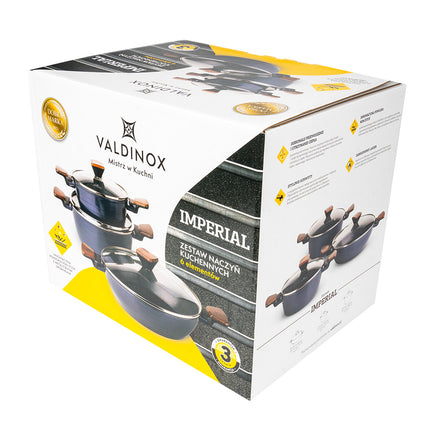 Valdinox Imperial exclusieve blauwe 6-delige aluminium pannenset met non-stick coating - geschikt voor inductie