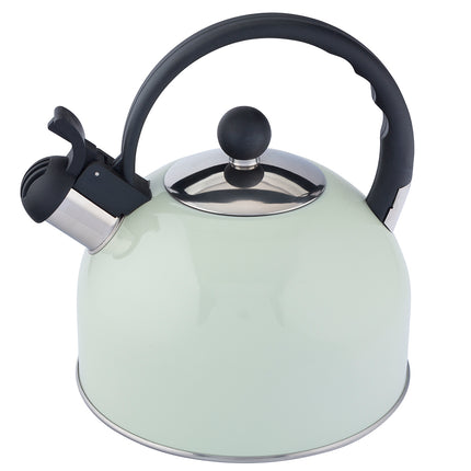Altom Design Fluitketel RVS 2.5L –Glans Mint Groen – Voor Inductie – Met Fluitje & Koel Handvat – Alle Warmtebronnen
