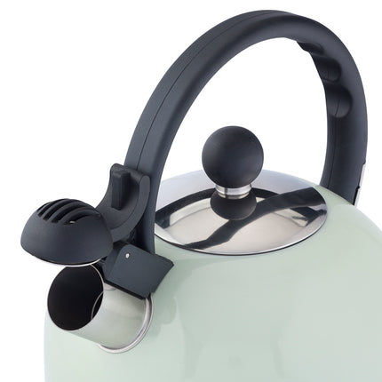 Altom Design Fluitketel RVS 2.5L –Glans Mint Groen – Voor Inductie – Met Fluitje & Koel Handvat – Alle Warmtebronnen