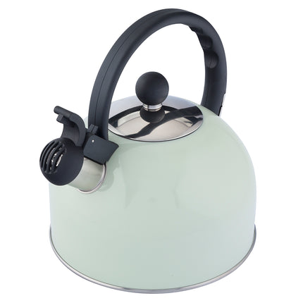 Altom Design Fluitketel RVS 2.5L –Glans Mint Groen – Voor Inductie – Met Fluitje & Koel Handvat – Alle Warmtebronnen