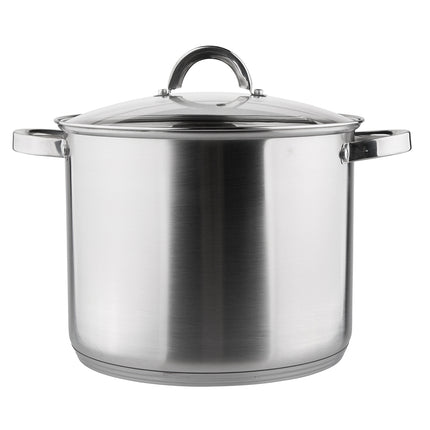 Altom Design Fabio RVS Hoge Soeppan / Kookpan 26cm 10.5L Met Glazen Deksel 26 x 21 cm