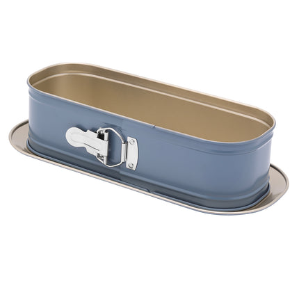 Valdinox Giovanni Ovale Springvorm 34 cm – Blauw met Gouden Accenten – Antiaanbaklaag – Bakvorm voor Cheesecake, Taart & Cake