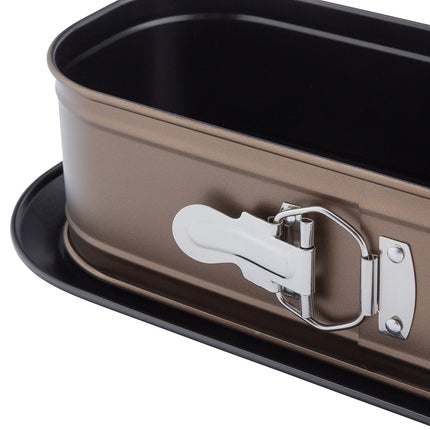 Valdinox Aurum Ovale Springvorm 34 cm – Mokka – Antiaanbaklaag – Bakvorm voor Cake, Taart & Brood