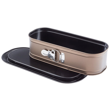 Valdinox Aurum Ovale Springvorm 34 cm – Mokka – Antiaanbaklaag – Bakvorm voor Cake, Taart & Brood