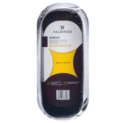 Valdinox Aurum Ovale Springvorm 34 cm – Mokka – Antiaanbaklaag – Bakvorm voor Cake, Taart & Brood