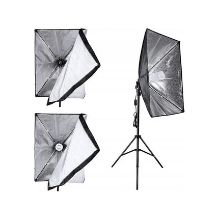 Softbox Verlichting Set van 2 – Fotostudio Daglichtlampen met Statief – 48x67 cm – Hoogte Verstelbaar – Professionele Studiolampen voor Foto & Video