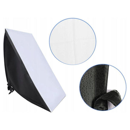 Softbox Verlichting Set van 2 – Fotostudio Daglichtlampen met Statief – 48x67 cm – Hoogte Verstelbaar – Professionele Studiolampen voor Foto & Video