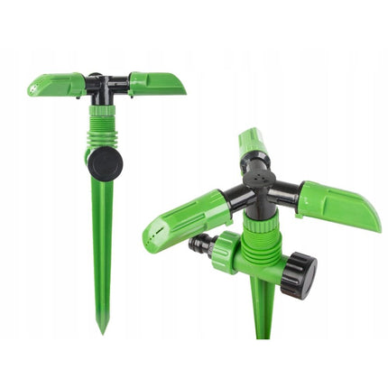 DIVODV Tuinsproeier met Grondpen 360° – Gazonsproeier tot 18 m² – Automatische Sprinkler met 3 Sproeiarmen