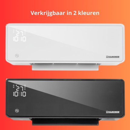 Kaminer Zelvion Elektrische Wandverwarming Wit – Slimme Luchtgordijnverwarming 2000W met WiFi, App & Afstandsbediening – Energiezuinig & Stil