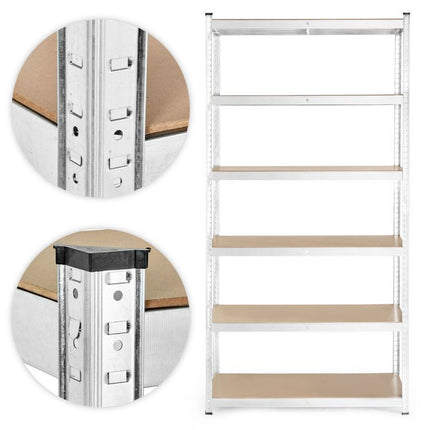 ModernHome Opbergrek 222×110×50 cm – Gegalvaniseerd Staal – 6 Verstelbare Planken – 1050 kg Draagvermogen