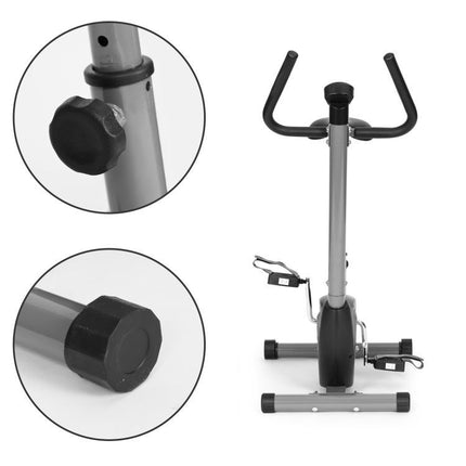 Modern Home Mechanische Hometrainer Fiets Met Verstelbare Weerstand En Computermonitor - Fitnessapparaat- Zwart / grijs