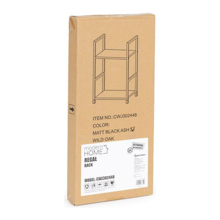 Modern Home industriële loft stijl boekenkast met 2 planken - 48,5 x 29 x 23,5 cm -  Bruin