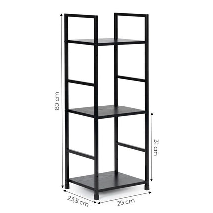 Modern Home industriële loft stijl boekenkast met 3 planken - 80 x 29 x 23,5 cm -  Bruin