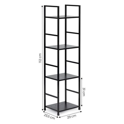Modern Home industriële loft stijl boekenkast met 4 planken - 113 x 29 x 23,5 cm -  Bruin