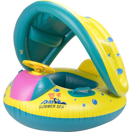Opblaasbare rubberboot matras met luifel 65x73cm
