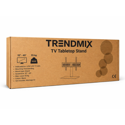 Trendmix Universele TV Standaard 32 Tot 65 Inch - Statief XL - Televisie Voet - Max 55 Kg - Geschikt Voor Grote En Zware LED LCD TV´s- Zwart