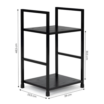 Modern Home industriële loft stijl boekenkast met 2 planken - 48,5 x 29 x 23,5 cm -  Bruin