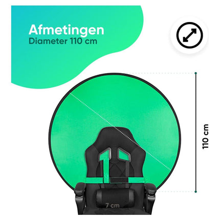 Tracer Green Screen Doek 110 cm - Bureaustoel Achtergronddoek - Groen Scherm