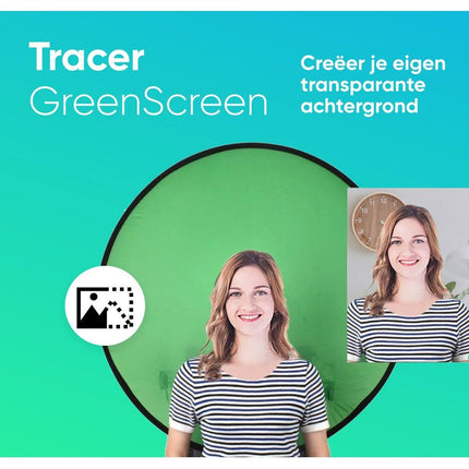 Tracer Green Screen Doek 110 cm - Bureaustoel Achtergronddoek - Groen Scherm