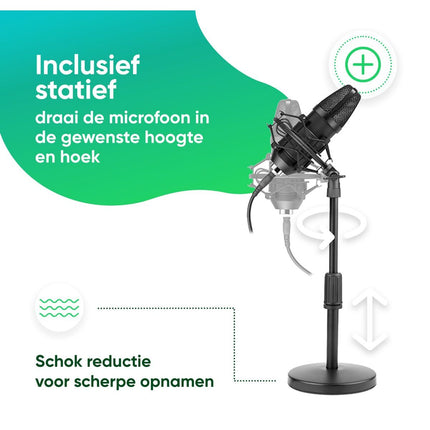 Tracer Premium pro microfoon set met standaard en arm voor gaming & streaming