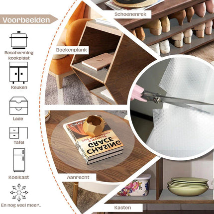 Tragar antislipmat transparant bescherming voor kasten en keukenlade extra lang 45 x 300 cm