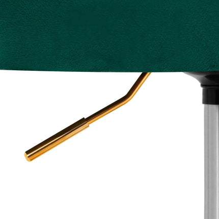 4Rico Moderne Fluwelen Bureaustoel – Groen – Elegante salonstoel – Hoogte verstelbaar – Met gouden onderstel