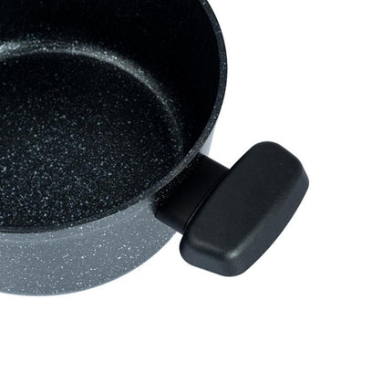 Korkmaz Ornella Braadpan 24 cm – Aluminium Pan 5L Met Deksel – 5-Laags Antiaanbaklaag – Marmerlook – Voor Inductie en Alle Warmtebronnen