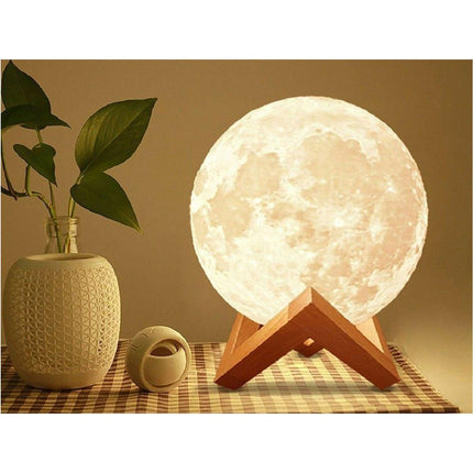 Maanlamp - Lamp - Nachtlamp Maan - Oplaadbaar - 16 kleuren LED - Dimbaar - D14cm
