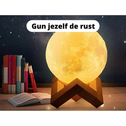Maanlamp - Lamp - Nachtlamp Maan - Oplaadbaar - 16 kleuren LED - Dimbaar - D14cm