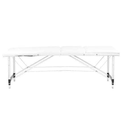 Aluminium Lichtgewicht Massagetafel Inklapbaar met 3 Zones Wit - Inclusief Draagtas - Behandeltafel In Hoogte Verstelbaar - Behandelbank