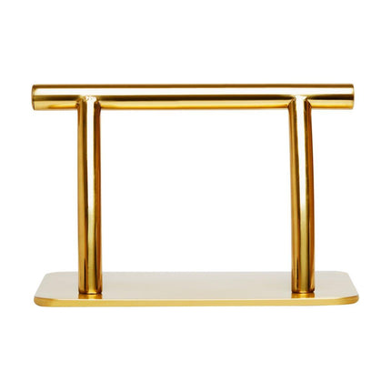 Gabbiano Voetsteun Kapper - Verzwaarde Voet RVS Goud - Kappersstoel Voetsteun - Salon Voetsteun - 30 x 19 x 19 cm