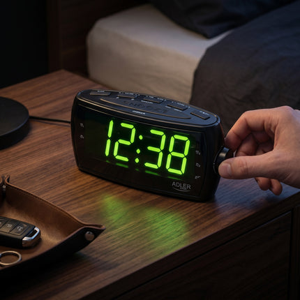 Adler AD 1121 Wekkerradio – Digitale Wekker met Radio – Groot LED Display – Dubbel Alarm & Snooze – Zwart