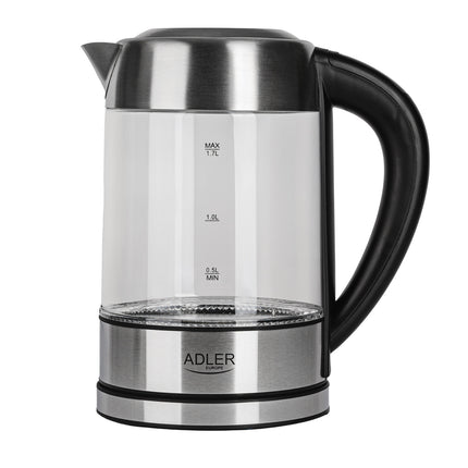 Adler AD 1247 Glazen Waterkoker 1,7 Liter 2200W – Temperatuurregeling 60-100°C – Warmhoudfunctie