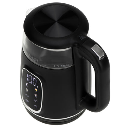 Adler AD 1305 BS Waterkoker met Temperatuurregeling 1,7 Liter – 2200W – Warmhoudfunctie – Zwart/Zilver