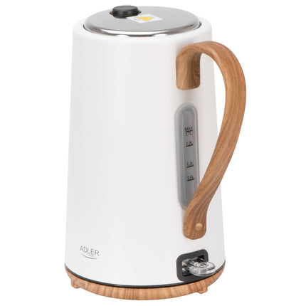 Waterkoker 1,7 Liter 2200W – RVS – STRIX Beveiliging – Wit