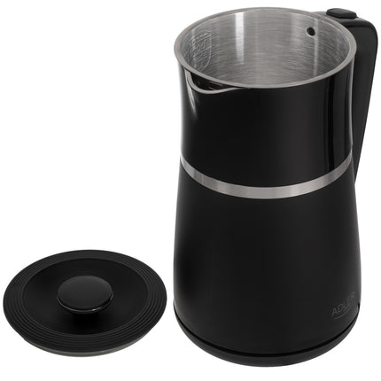 Adler AD 1355 Waterkoker 1,7 Liter 2200W – Dubbelwandig – RVS Binnenzijde – Zwart