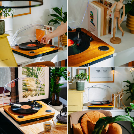 Adler AD 1914E Platenspeler met Speakers & Bluetooth – Vinyl Speler met USB – 33/45/78 Toeren – Hout