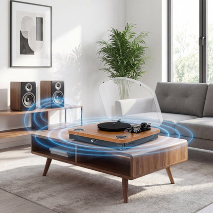 Adler AD 1914E Platenspeler met Speakers & Bluetooth – Vinyl Speler met USB – 33/45/78 Toeren – Hout