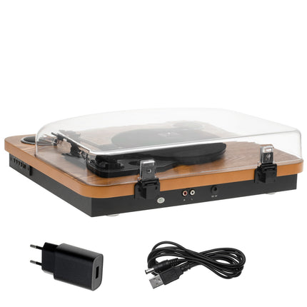 Adler AD 1914E Platenspeler met Speakers & Bluetooth – Vinyl Speler met USB – 33/45/78 Toeren – Hout