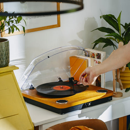 Adler AD 1914E Platenspeler met Speakers & Bluetooth – Vinyl Speler met USB – 33/45/78 Toeren – Hout