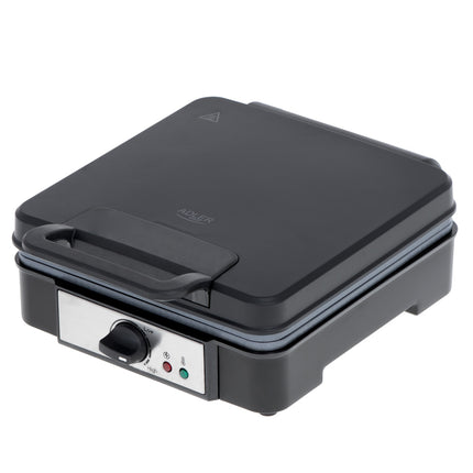 Adler AD 3049 Wafelijzer voor 4 Belgische Wafels – 1800W – Regelbare Temperatuur – Anti-aanbaklaag