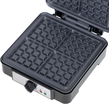 Adler AD 3049 Wafelijzer voor 4 Belgische Wafels – 1800W – Regelbare Temperatuur – Anti-aanbaklaag