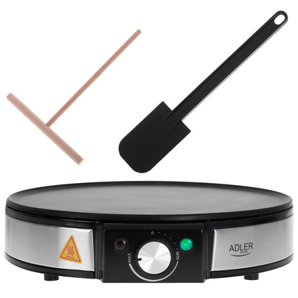 Adler Pannenkoekenmaker 30 cm 1600W – Elektrische Crêpe Maker – Regelbare Temperatuur