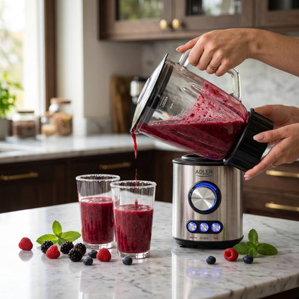 Adler AD 4078 Blender 1,5L – Blender met Glazen Kan – 1700W – Smoothie, Ice Crush & Pulse