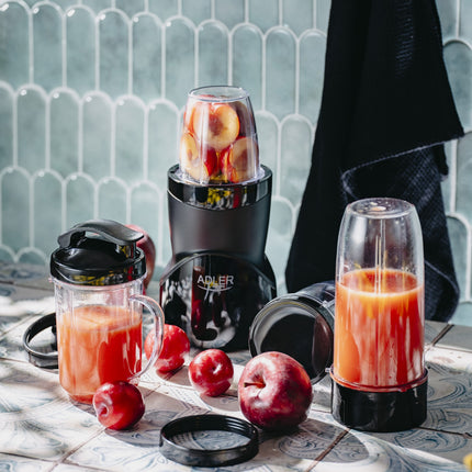 Blender 1200W met 4 Bekers – Smoothie Blender To Go – Smoothie Maker – IJscrusher – Zwart