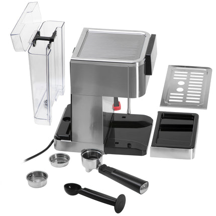 Adler Espressomachine 20 Bar 1350W – Pistonmachine met Melkopschuimer – Thermoblock – RVS