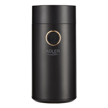 Adler AD 4446 Elektrische Koffiemolen 150W – Koffiebonen Maler – RVS Messen – 75 Gram – Zwart/Goud