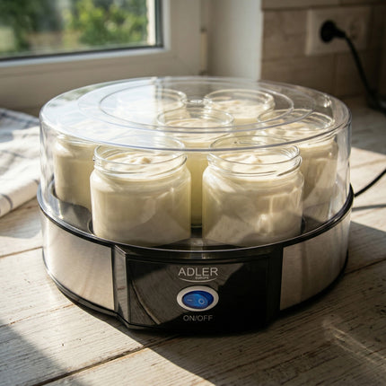 Adler AD 4476 Yoghurtmaker – Yoghurtmachine met 7 Glazen Potjes van 200 ml – 1,4 Liter